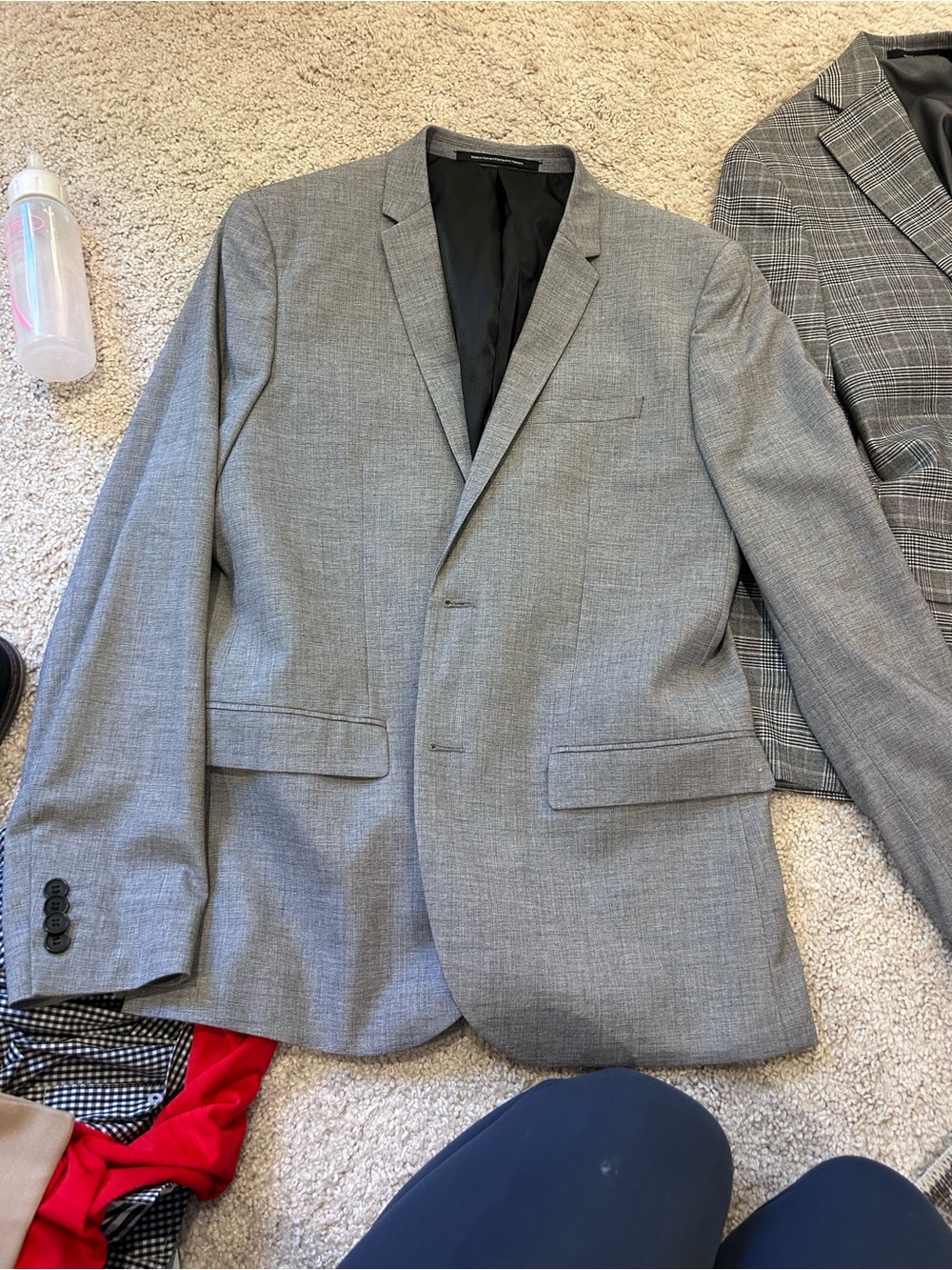H&M Light Gray Men's Blazer - Single-Breasted Tailored Jacket